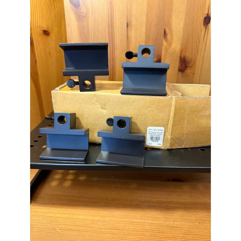 Pottery Barn Adjustable Frame Brackets Set of 4 Black Wall Display Hardware